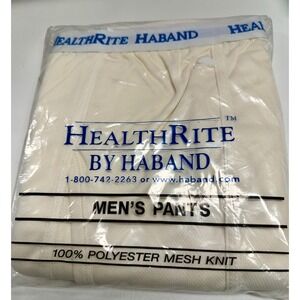HealthRite Haband Mesh Knit Pants Sz 42-44 Cream Vintage Long John Outdoor New